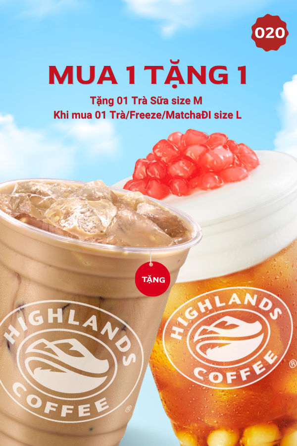 Mua 1 Tặng 1 Trà Sữa Milktea Highlands